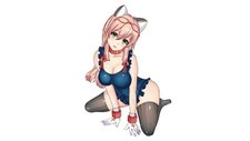 Anime original characters girls choker ribbon gles Playmat Gaming Mat Desk