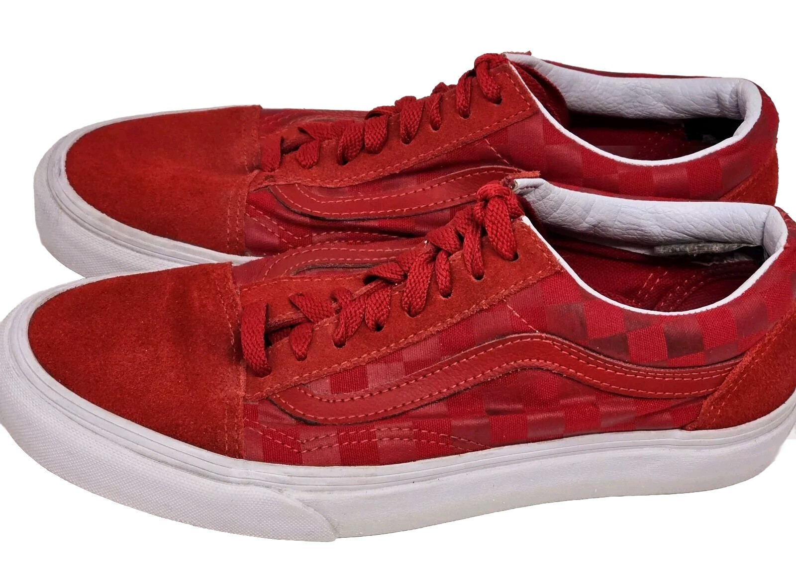 SAOLA Vans Oldol Skooler Check Rossa Suolaa Bianc Lacci Ross M6 W8 Inrfette perfetteni condiz