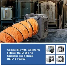 Abestorm 16" PVC Duct Hose for Air Scrubber Filterair HEPA 550/S1/S2/S3