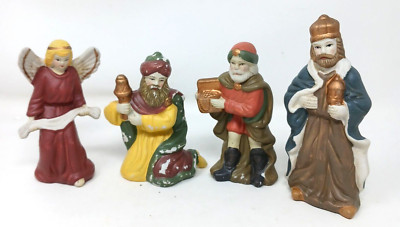 Nativity 4 Pc Circa 1986 House of Lloyd Renaissance 3 Wise Men,Angel Gabriel D22