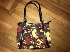 Kailo Chic Collection Pacific Design Laptop Tote Diaper Bag Brown Red Floral