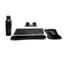 New Logitech MK270 Keyboard/Mouse Set + 2 Speakers, Wrist/Mouse Pads, Canteen
