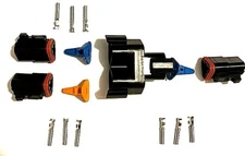 Deutsch black 3-Pin Bus J1939 Y-Adapter Kit, 14-16 AWG with Crimp Terminals