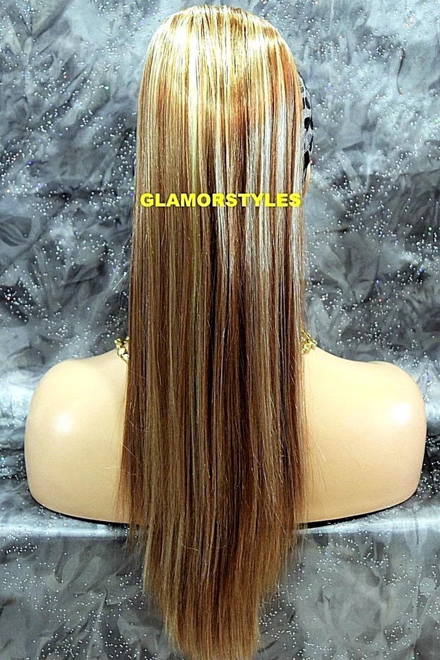 Blonde Mix Straight Ponytail Hair Piece Extension Drawstring Combs #F27.613 NWT - Image 3 of 4