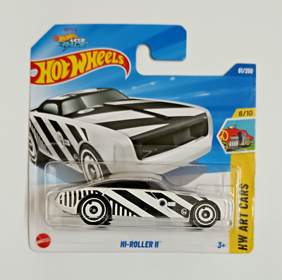Hot Wheels Hi-Roller II Zebra #61 HW Art Cars Short Card Case D