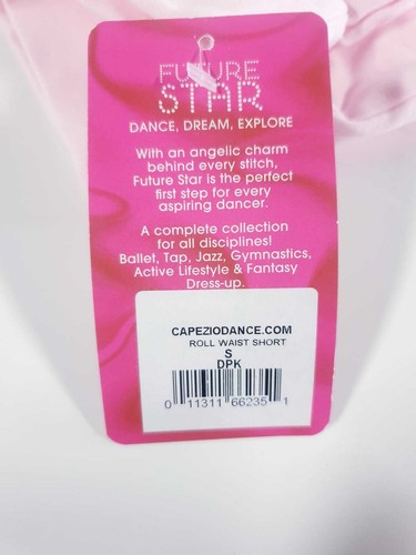 Capezio Future Star Girl's Basics Roll Waist Short, Pink, Small - Picture 7 of 8