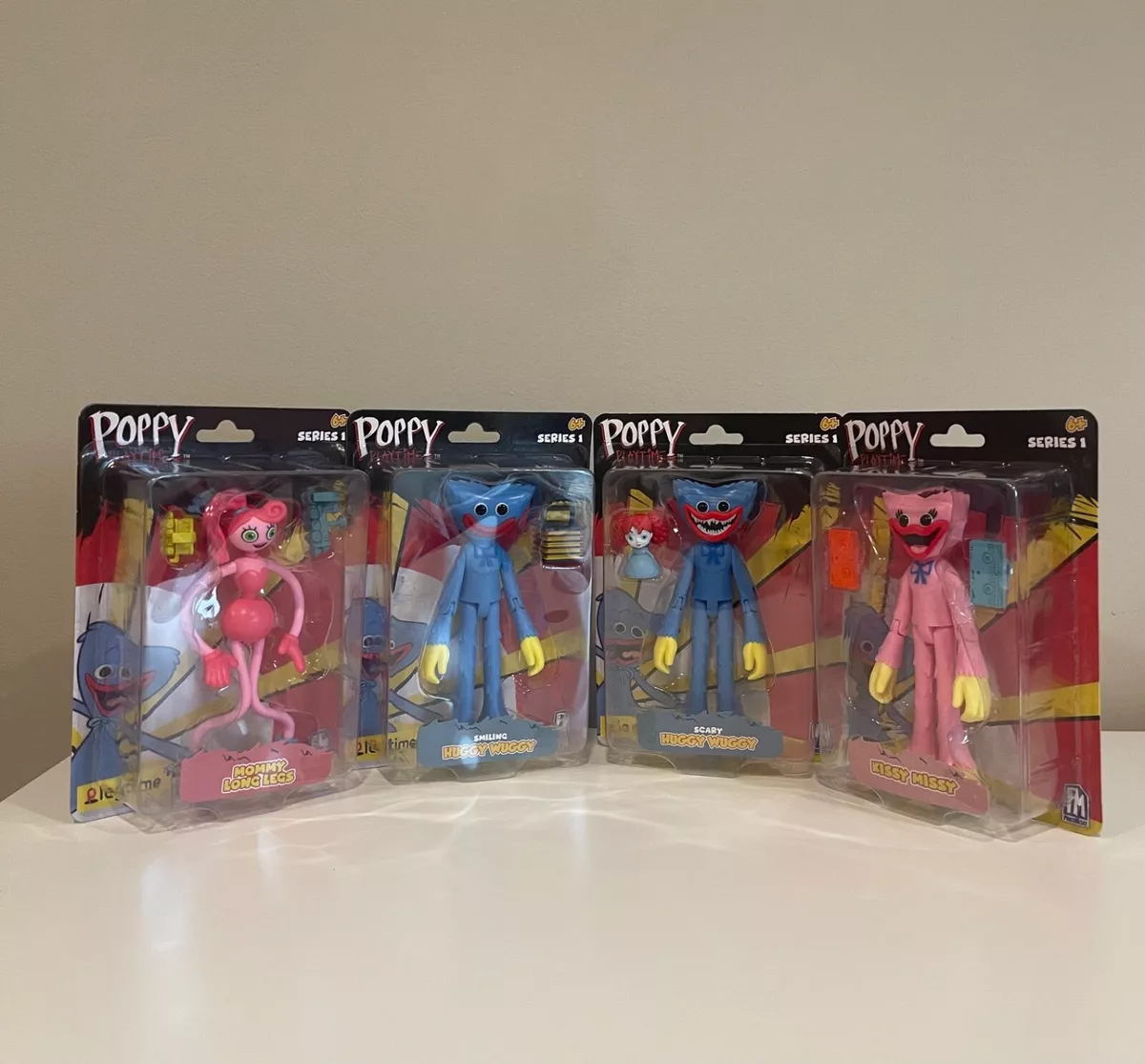 Set of 4 POPPY PLAYTIME Action Figures - Huggy Wuggy Mommy Long