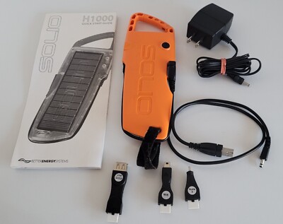 Solio Hybrid Portable H1000 Solar Charger Orange