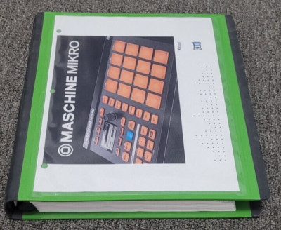 Native Instruments Maschine Mikro Manual in 3 Ring Binder Plastic Cover 252 Pgs