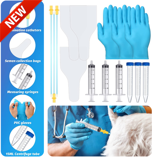 3 Set AI Artificial Insemination Dog Breeding Kit, Canine Tube Semen