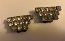 vintage estate set of small rhinestone shoe clips