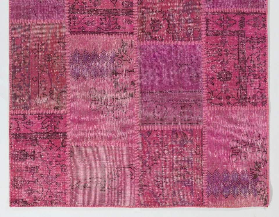 Handmade Patchwork Rug Made from Over-Dyed Vintage Carpets, CUSTOM OPTIONS Av. - Image 3 of 4