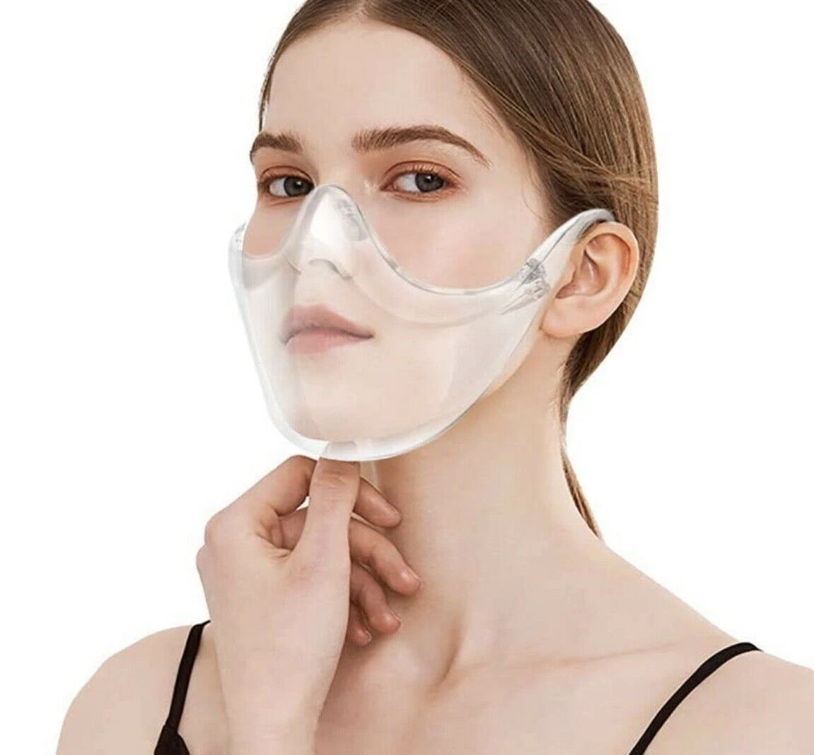 1/3/5Pcs Clear Mouth Face Mask Shield Plastic Reusable Clear Cover  Transparent