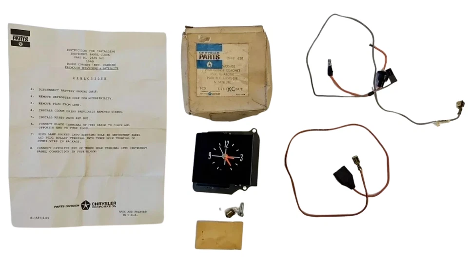 Paquete de reloj de panel de instrumentos Plymouth Dodge 1968-1970 sin Rallye 2889620 nuevo en stock Foto 2 de 4