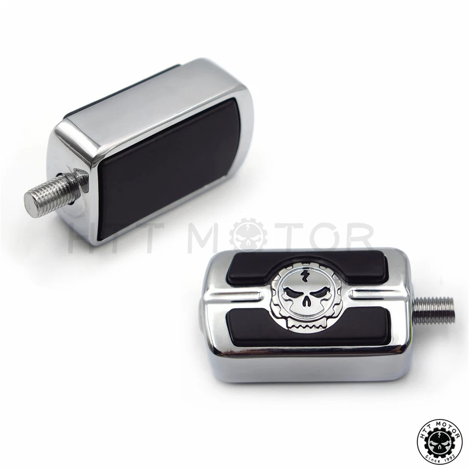 2 clavijas de cambio cromadas con calavera para Harley Davidson Low Rider/Bad Boy '87-'17 Foto 3 de 4