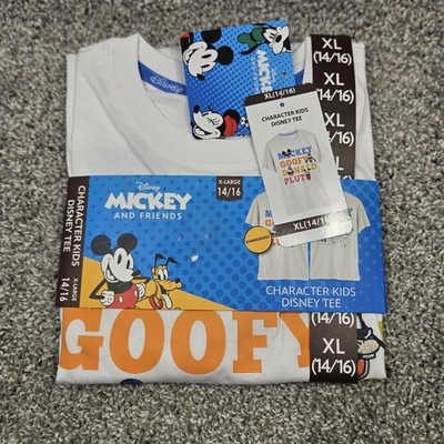 Disney Mickey & Friends Shirt Youth XL 14/16 White Character Tee Embroidered