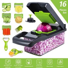 16-In-1 Vegetable Fruit Kitchen Chopper Cutter Food Onion Veggie Dicer Slicer