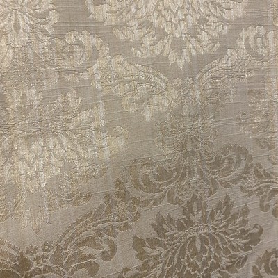 Damask Brocade Ivory Beige Fabric Remnant Piece 36 x28  Less Than 1 Yd Yard
