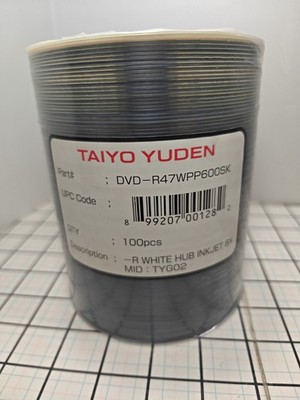 Sealed 99 Original Taiyo Yuden Dvd-r, 8x, Tyg02 Ink Jet Printable Dvd