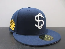 Santa Clara Leopardos Hat Cap Fitted Mens 7 Blue Cuba Negro League Baseball