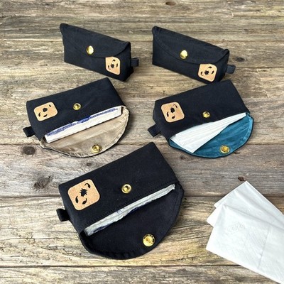 Handmade TaTüTa Taschentüchertasche Aufbewahrung Taschentücher Etui in schwarz
