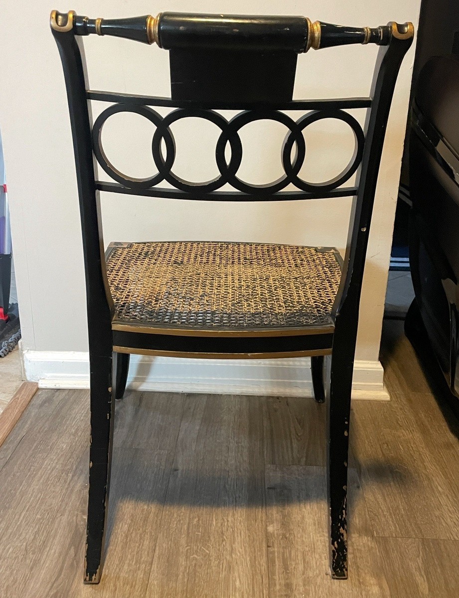Baker Furniture Chair Dining or Side English Regency Style Black