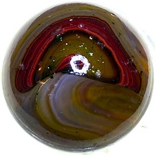 DAS/JABO DARKY WITH AVENTURINE SPECKS / OXBLOOD SWIRLED SHOOTER .68" BOX03/363
