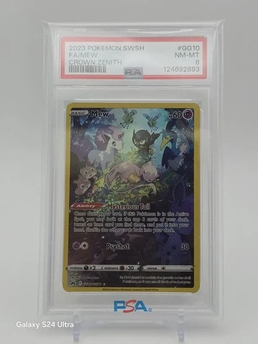 2023 FA/MEW #GG10 EN:Sword And Shield Crown Zenith FULL ART HOLO NM-MT PSA 8