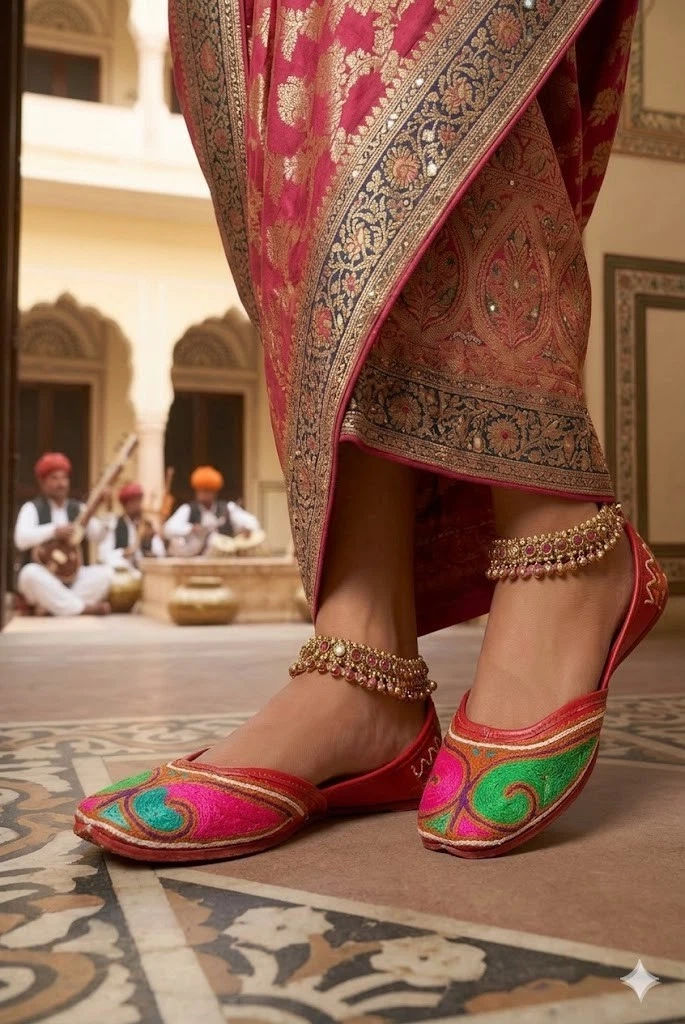 Women Shoes Leather Casual Jutties Handmade Indian Mojaries Flats US 8.5