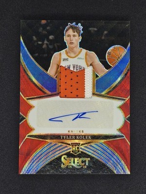 2024-25 Panini Select Tlyer Kolek Rookie Jersey Autographs Red /99 Knick RC