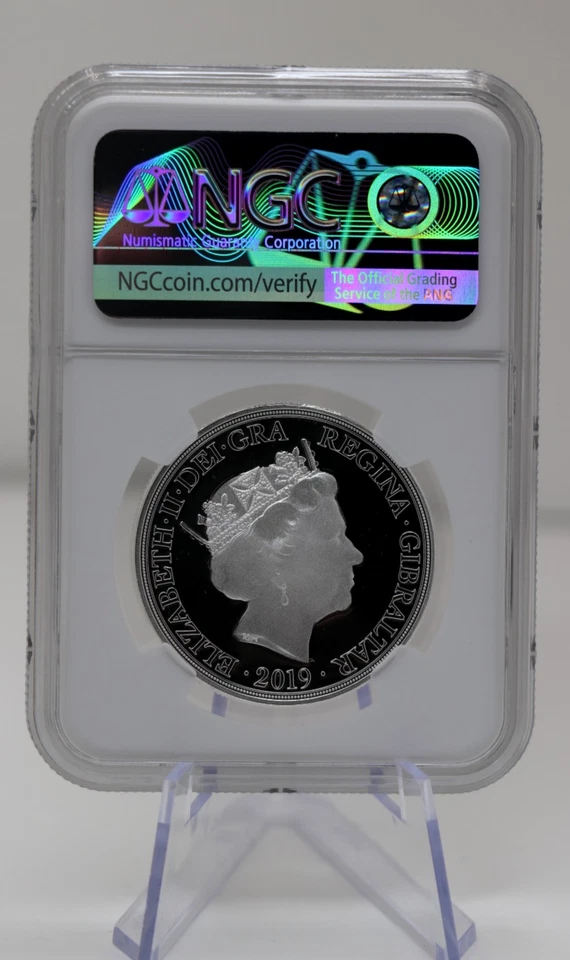 UK 5 Sovereign SOV Silver Proof Coin - NGC PF70 Ultra Cameo .999 Silver 2019 - Image 4 of 4