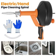 Drain Auger Clog Remover with Drill Adapter, 7.6m Flexible Plumbing Snake Use