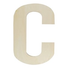 Unfinished Wooden Letters 12 Inch, Large Wood Letter C for Wall Decor