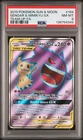 2019 POKEMON SUN & MOON TEAM UP #164 FULL ART/GENGAR & MIMIKYU GX PSA 8