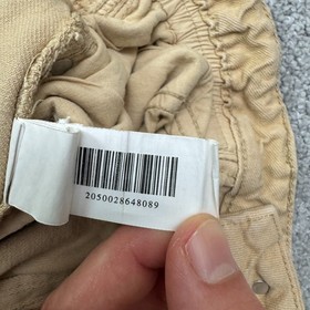 NUON Paperbag Cargo Ankle Pants Women 30 Tan Brown High Rise Cotton Casual 26x26