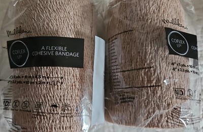 2 Milliken Coflex LF2 Flexible Cohesive Bandages 4x5 Yards 4 '' New