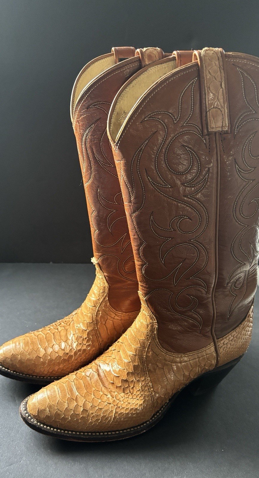 Dan Post Python Snakeskin Women’s 7.5 Leather Wes… - image 3