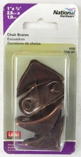 NEW National Hardware Antique Bronze Steel Chair Braces, 1"x3/4", V120, N176-347