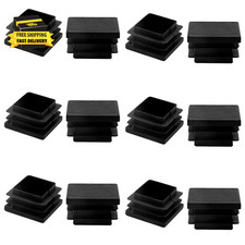 12 Pack 1-1/4 Inch Square Plastic Plug, Insert Tubing End Cap for Square Tubing
