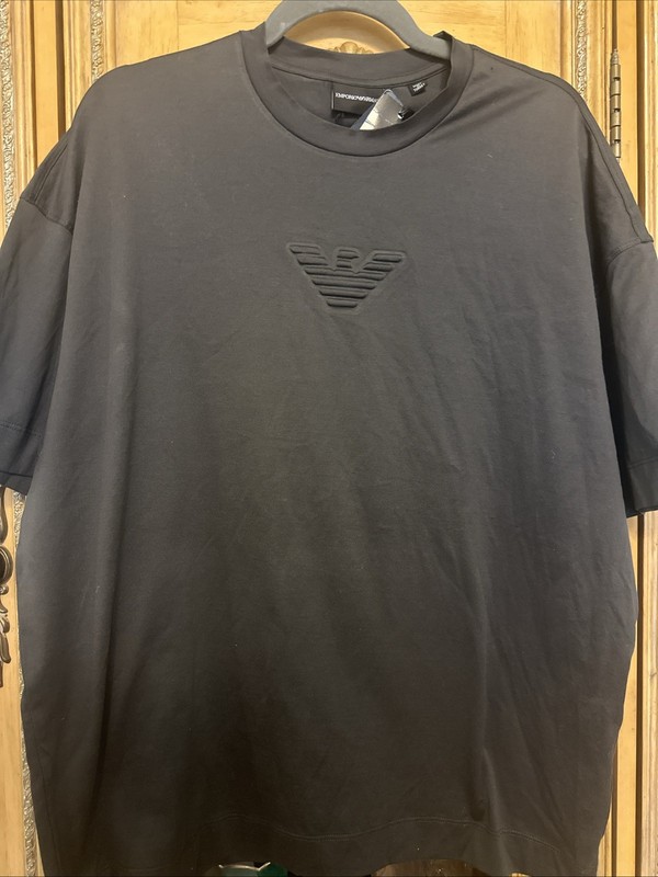 Emporio Armani Men’s Size XL NWT! Gunmetal Logo T-shirt 100% Cotton!