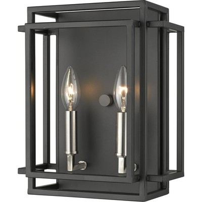 Z-Lite 454-2S-BK-BN Titania Wall Sconce Black and Brushed Nickel