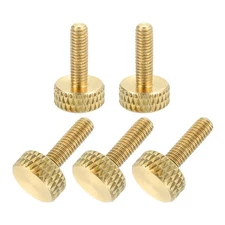 5Pcs Brass Knurled Thumb Screws, M3x10mm Flat Grip Bolt Knobs Fasteners