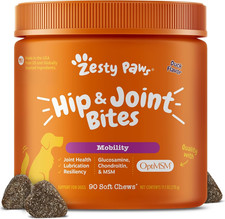 Zesty Paws Hip and Joint Supplement for Dogs - Glucosamine with Chondroitin, MSM
