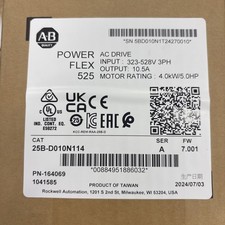 Allen-Bradley Sealed 25B-D010N114 PowerFlex 525 4kW 5Hp AC Drive Sealed