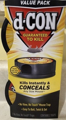 6 D-Con No View No Touch Covered Mouse Traps!   Total Of SIX traps Included NEW