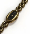 Seiko Watch Women’s 14mm Black Dial Gold Tone Oval 2e20-6160 New Battery Vintage