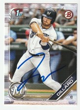 Thomas Dillard Signed 2019 Bowman Draft Card BD-32 Auto Brewers Autograph COA