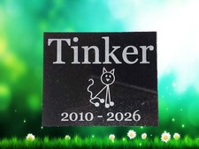 Personalized Cat Memorial Stone Plaque: Pet Loss Gift Garden Grave Marker A1