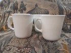 Vintage CorningWare Winter Frost Solid White 8oz Coffee Mugs (4)