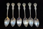 Lot of 6 antique  TOWLE Old Colonial Sterling Teaspoons, 5 1/2"  Monogram S